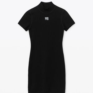 Alexanderwang  balck Logo Patch Bodycon Dress